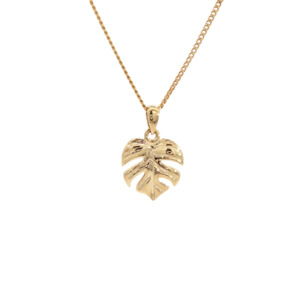 9k Gold Monstera Leaf Necklace