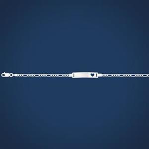 Childrens Jewellery: Figaro Heart Cutout Childs Bracelet