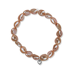 Jewellery Pearls: La Pierre Pink Keshi Pearl Stretchy Bracelet
