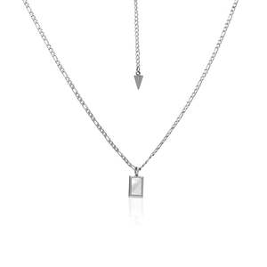 Jewellery Pearls: Silk & Steel Soho Necklace / Mother of Pearl + Silver