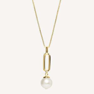 Jewellery Pearls: Gold Plated The Enchantress Pearl Pendant Necklace by Najo