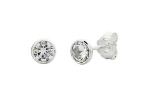 All Jewellery: Sterling Silver Cubic Zirconia Stud Earrings