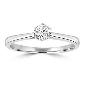 18k White Gold Diamond Solitaire Engagement Ring