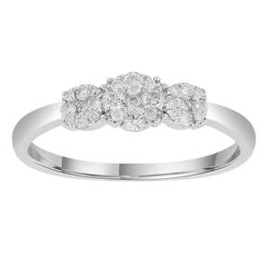9k White Gold Diamond Cluster Ring