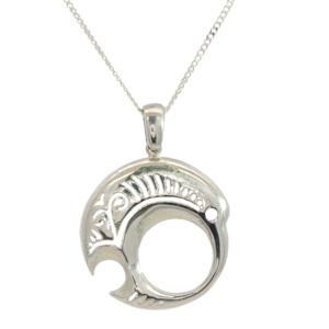 Sterling Silver Cutout Kiwi Design Necklace