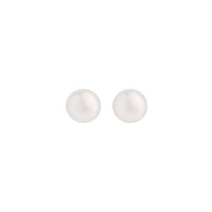 Sterling Silver Luminosity White Pearl Stud Earrings