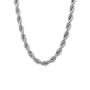 All Jewellery: Silk & Steel Silver Eclipse Rope Style Necklace