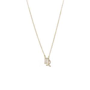 All Jewellery: Silk & Steel Virgo Necklace CZ + Gold
