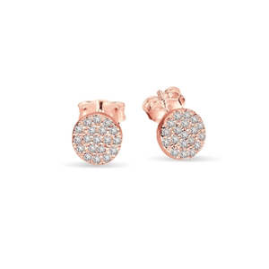 Rose Gold Plate Sterling silver CZ Studs