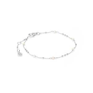 Silk & Steel Silver Superfine Dotty Pearl Bracelet