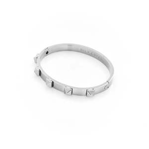 Silk & Steel Silver Rock Glam Bangle