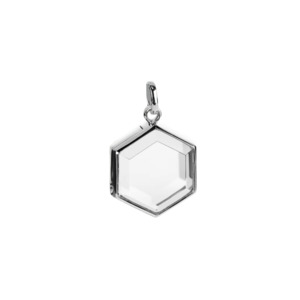 STOW Sterling Silver Medium Hexagon Glass Locket
