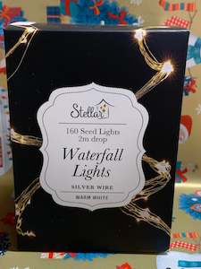 Gifts: Stellar Haus Waterfall Seed Lights Silver Warm White