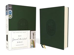 Zondervan: NIV, Journal the Word Bible (Perfect for Note-Taking), Leathersoft, Green, Red Letter, Comfort Print