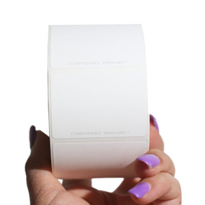 HEROLABEL - Rectangle Compostable Labels - 5cm x 3.5cm (1000 labels per roll)