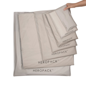 White / Grey Home Compostable HEROPACK Mailers - from packs of 25
