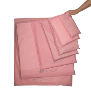 Hero Packaging Sale: Pink Home Compostable HEROPACK Mailers - from packs of 25