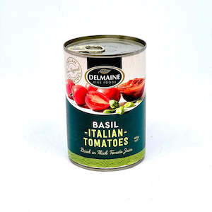 Tomatoes: DELMAINE Diced Tomatoes w/ Basil 400g