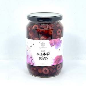 Olives: SYMBIOSIS Kalamata Olives Sliced 680g