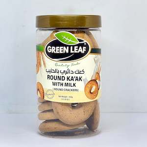 GREEN LEAF Round Crackers 'Ka'ak' w/ Milk 350g