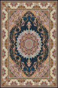 Mahshid Navy Traditional Area Rug