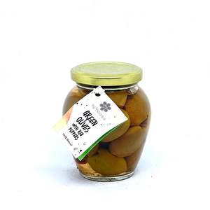 Olives: SYMBIOSIS Green Olives w/ Red Peppers 315g