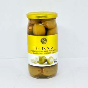 ILIADA Green Olives w/ Garlic 370g