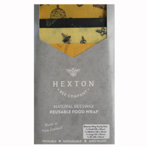 Family Pack Beeswax Wraps: Queen Bee - Beeswax Food Wrap Family Pack (4 wraps)