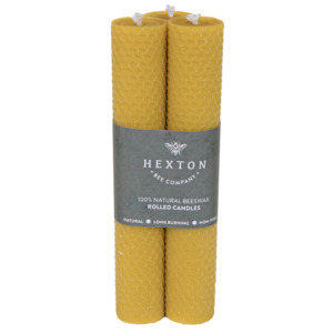 Rolled Candles: Rolled Beeswax Taper Candle Set 25x210mm