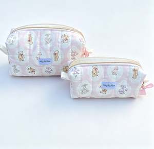 Pink Teddy Garden Matching Quilted Bag Set