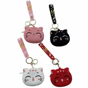 Accessories: Cute Cat Mini Coin Purse Keyring