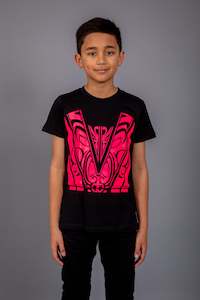 Shirts: Maori Kid's T-Shirts Pink [Fluro]