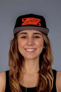 Hat: HVT Flat Peak Hat Black/Orange [Hi-Vis]