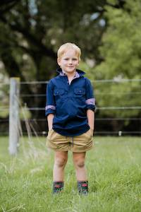 Childrens: Stevie Workshirt in Navy
