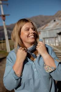 Ladies Shirts: Mabel Linen Cotton Blend Shirt