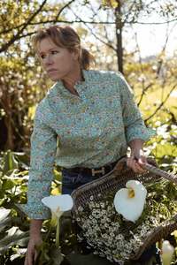 Ladies Shirts: Margot Ruffle Collar Cotton Shirt