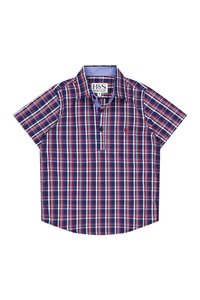 Childrens Shirts: Charlie Shirt in Navy and Red Check