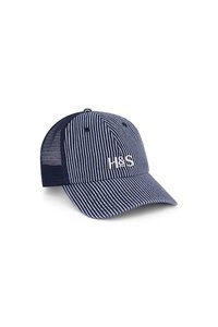 Navy Stripe Trucker Cap