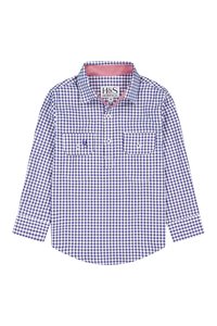 Childrens Shirts: Stevie Workshirt in Blue Check