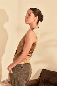 Vest: ALADDIN SATIN VEST - CHARTREUSE