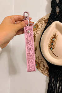 Cowhide Bags: Large Pink Key Fob