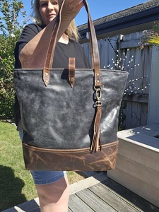 Totes: Night Hunter Black Leather Tote