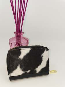 Purses Clutches: Cutie Pie Coin Purse - Black & White Cowhide