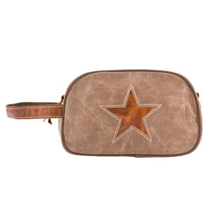 Cowhide Bags: Desert Star Toilet Bag - UNISEX