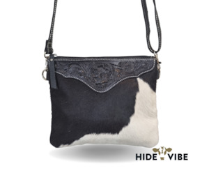 Handbag: Sally - Tooled Leather & Cowhide
