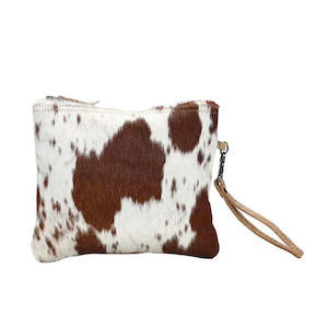 Handbag: Tilly Brown & White Cowhide Shoulder Bag