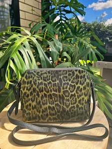 Cowhide Bags: Jett - Double Zipper Bag - Olive
