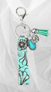 Cowhide Bags: Western Wildflower - Bag Charm/Keyring