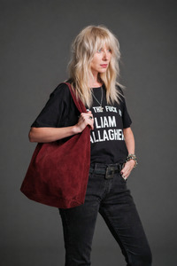 Gia - Ruby Luxe Suede Tote