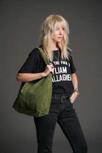 Cowhide Bags: Gia - Olive Luxe Suede Tote